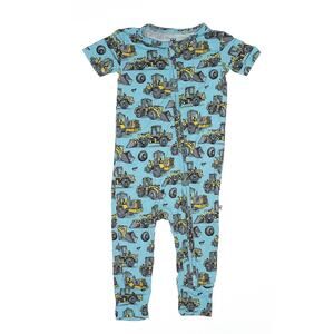 Bums & Roses Bulldozer Bamboo Sleeper Romper